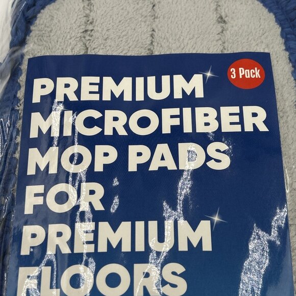 9" Mini Buff Pro Microfiber Mop Pads, 3-Pack Reusable Pads + Replacement Head - Picture 5 of 7